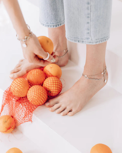 Caffe in Anklet Silver - Corail Blanc