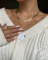 The Duo Necklace in Gold - Corail Blanc