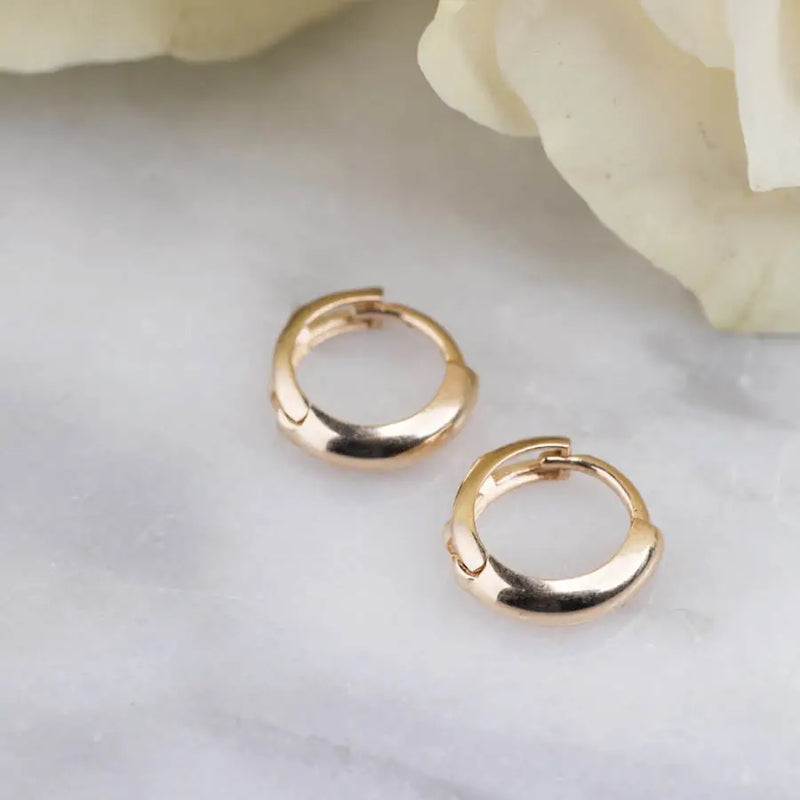 Solid Gold Mini Hoops - Corail Blanc