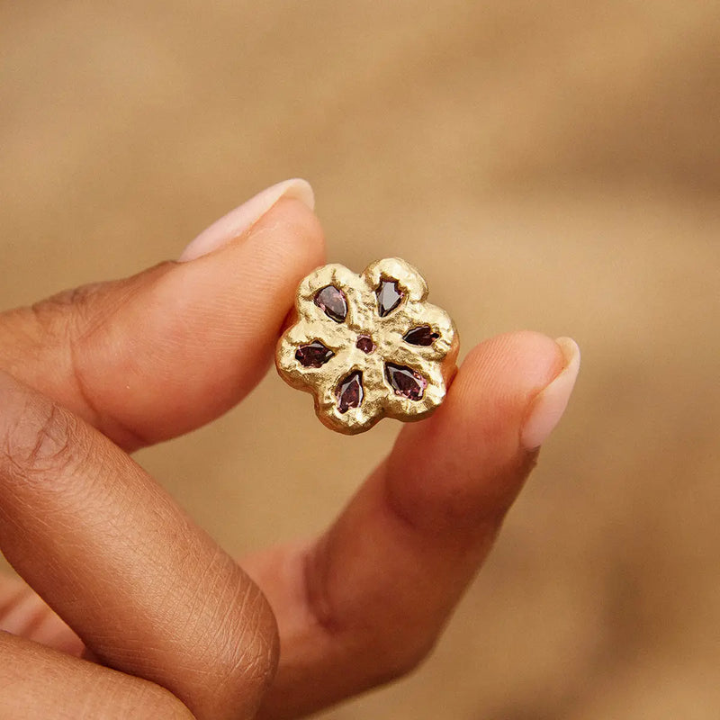 Rita Rosewood Ring - Corail Blanc