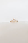 Juliette III Diamond + Rose Quartz Ring - Corail Blanc