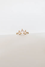 Juliette III Diamond + Rose Quartz Ring - Corail Blanc