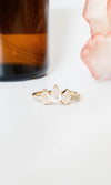 Juliette III Diamond + Rose Quartz Ring - Corail Blanc