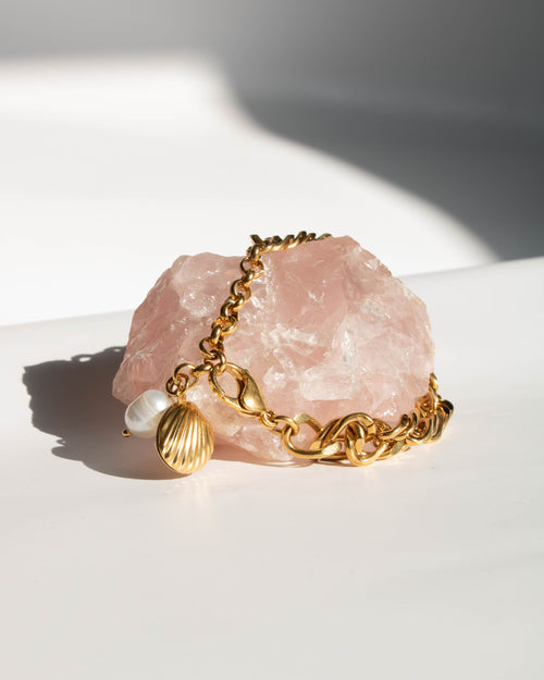 Charlotte Pearl Bracelet - Corail Blanc