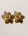 Textured Daisy Earrings in Gold - Corail Blanc