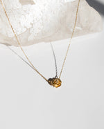 14kt Gold Diamond Rose Necklace - Corail Blanc