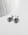 Pebble Heart Earrings in Silver - Corail Blanc