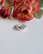 Chunky Coissant Ring in Silver - Corail Blanc