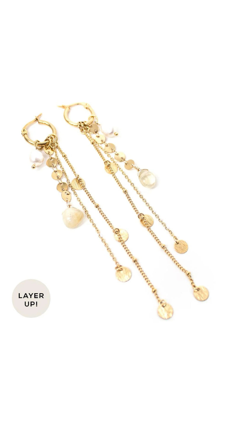 Honey Earrings in Gold - Corail Blanc