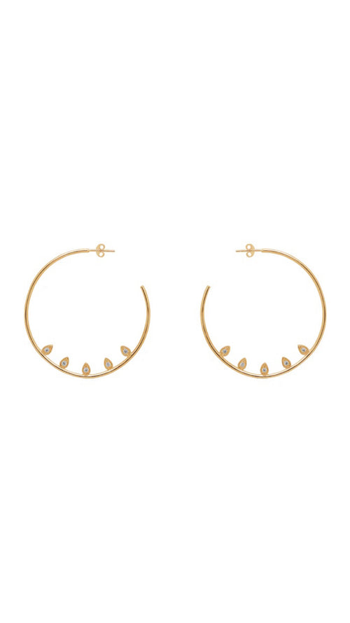 Valentina Hoop Earrings in Gold - Corail Blanc