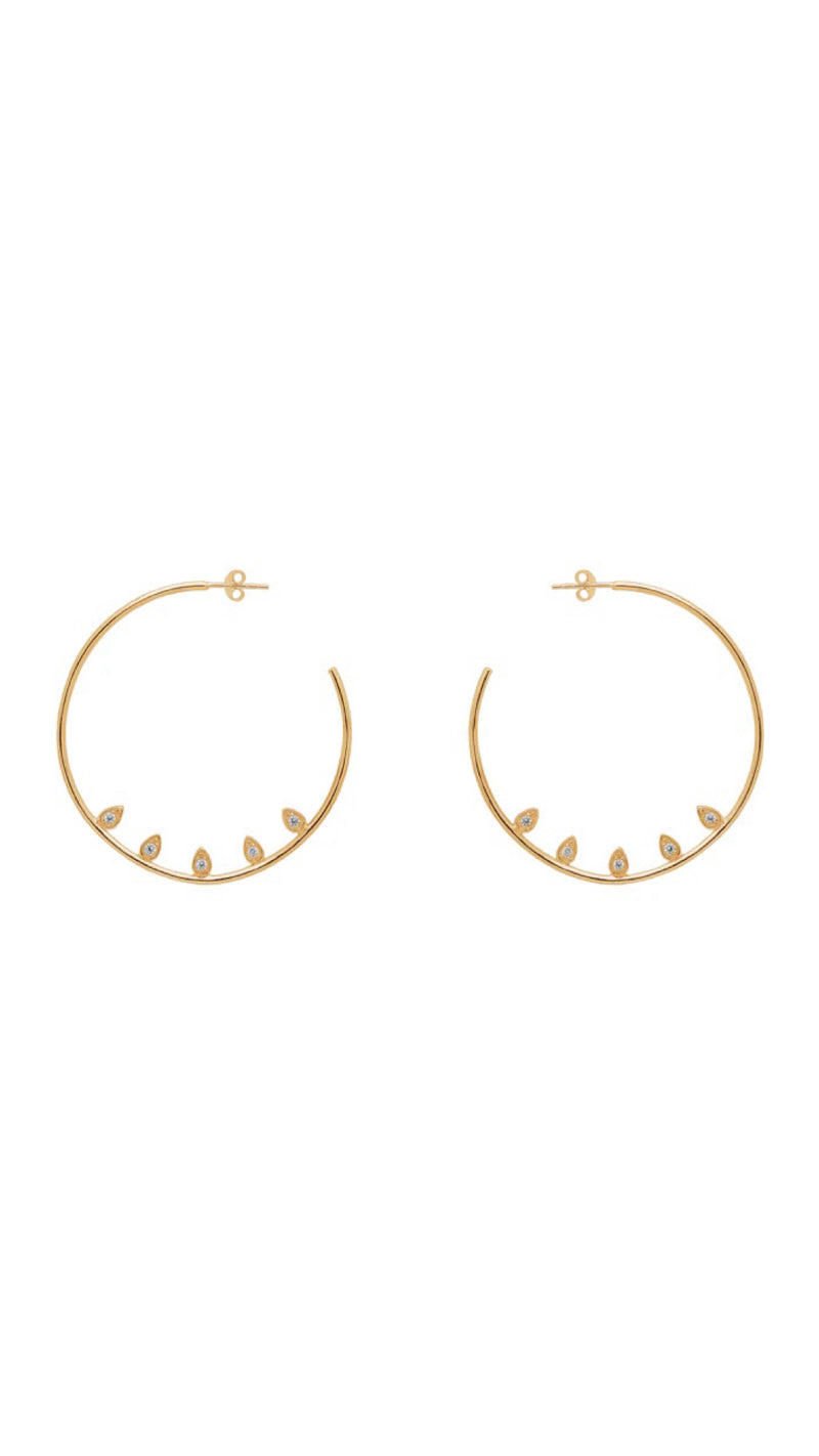 Valentina Hoop Earrings in Gold - Corail Blanc