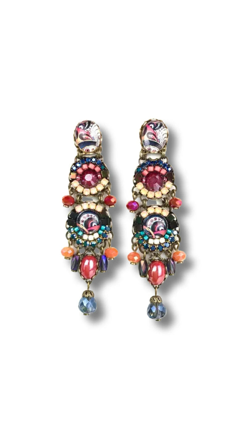 Cosmos Earrings - Corail Blanc