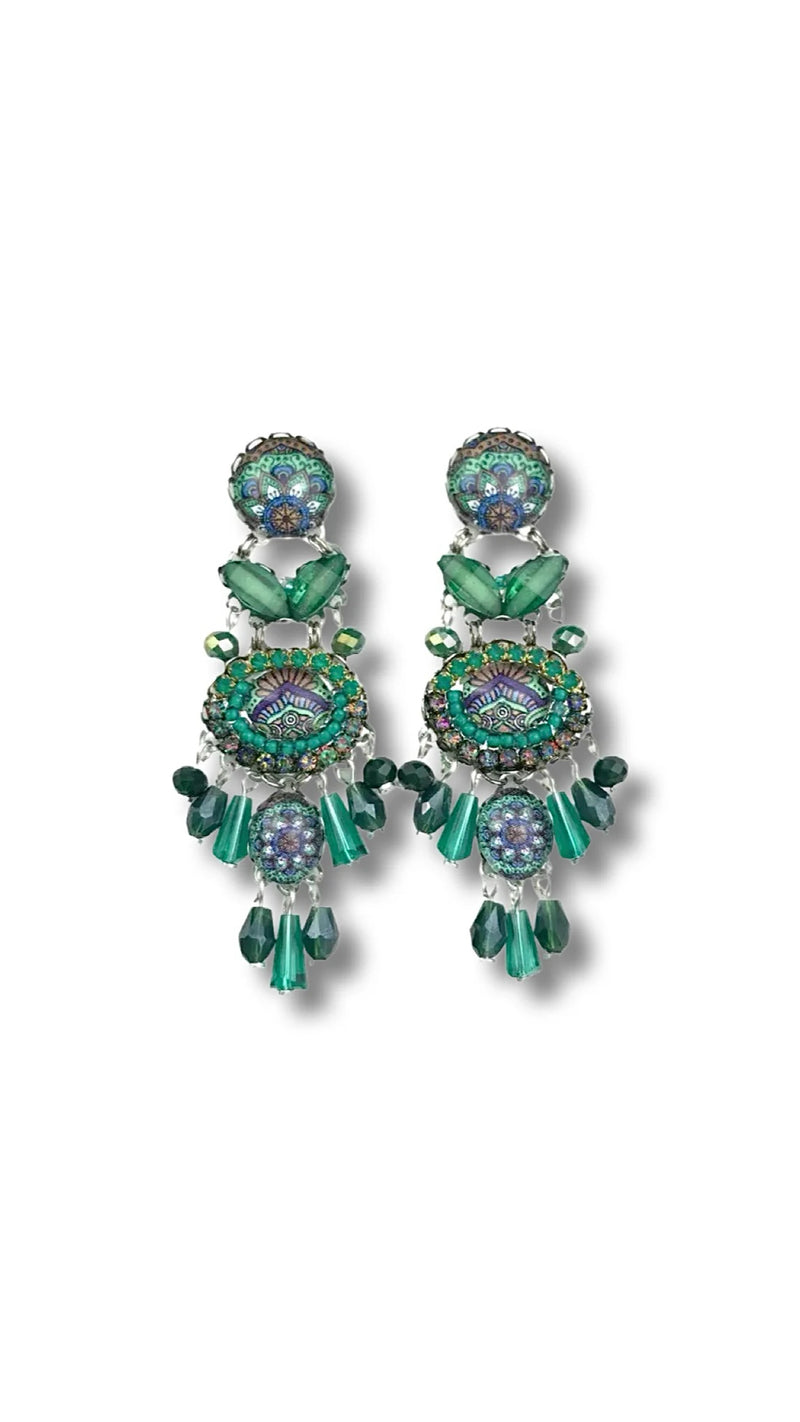 Emerald Earrings - Corail Blanc