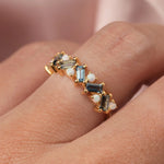 London Blue Topaz & Opal Fire On Ice Ring - Corail Blanc