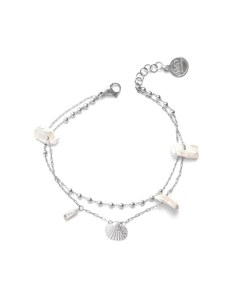 Shelly Anklet in Silver - Corail Blanc